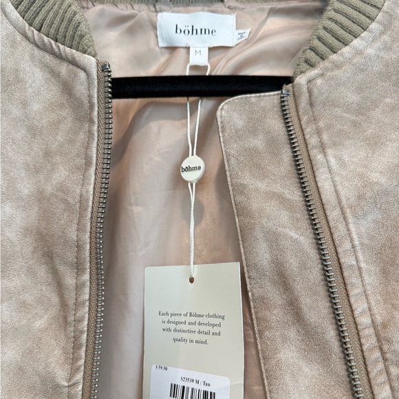 Bohme Taupe Women's Bomber Jacket - Picture 3 of 3